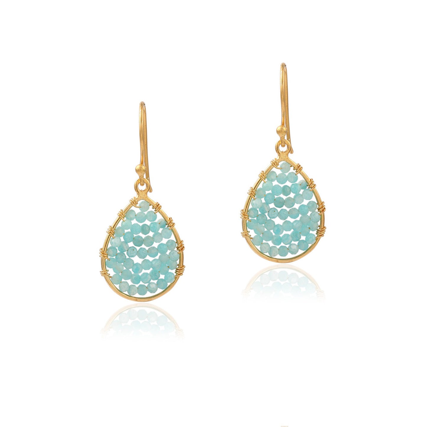 Elegant Beaded Drop Earring made with 925 Sterling Silver