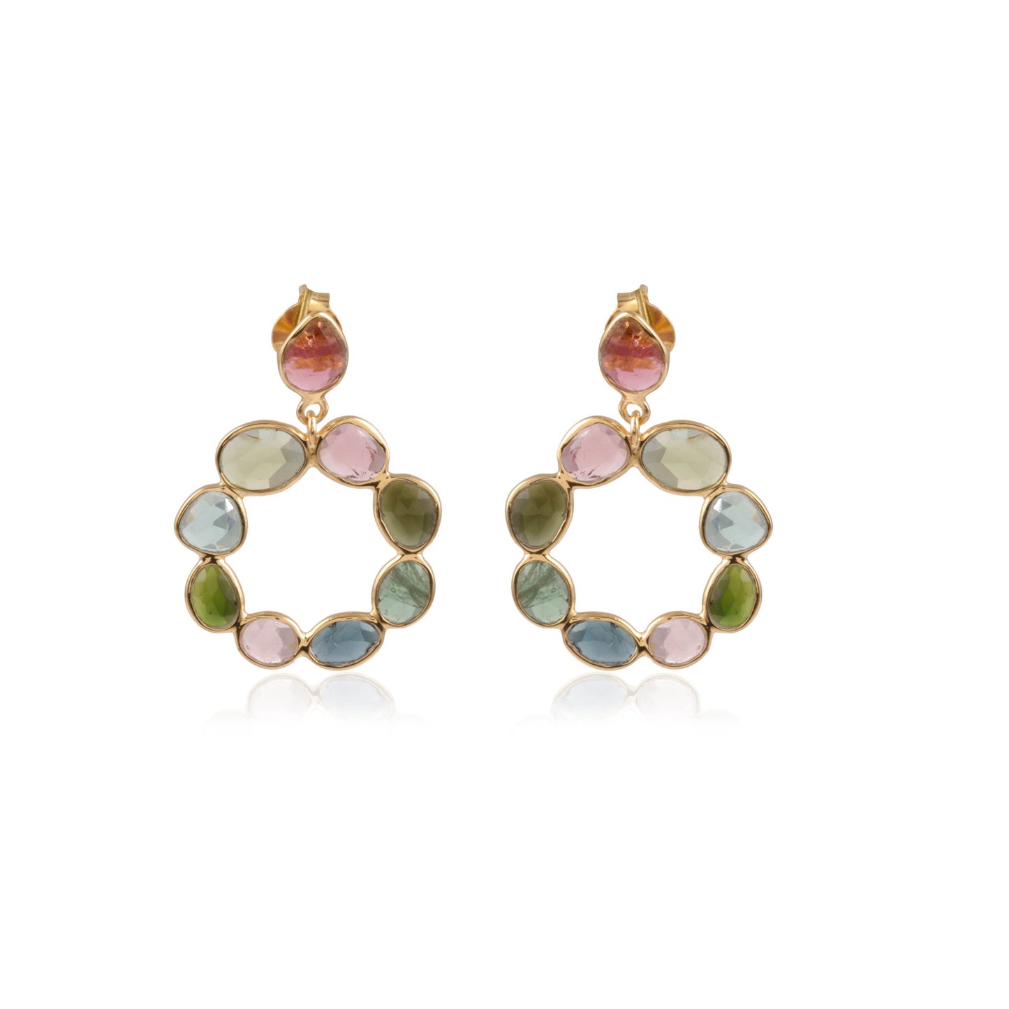925 Sterling Silver Bazel Gemstone Drop Earring