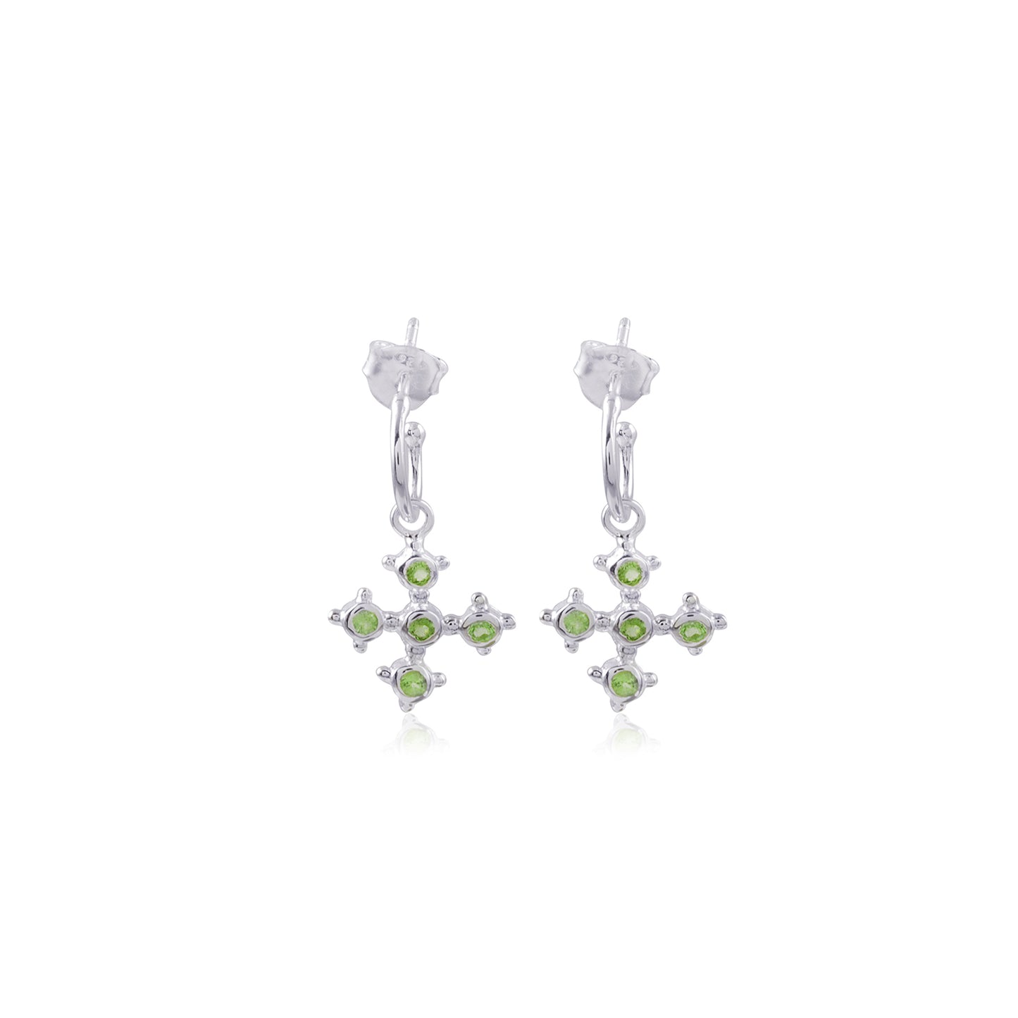 Modern Design Cross Shape Gemstone Earring made with 925 Sterling Silver