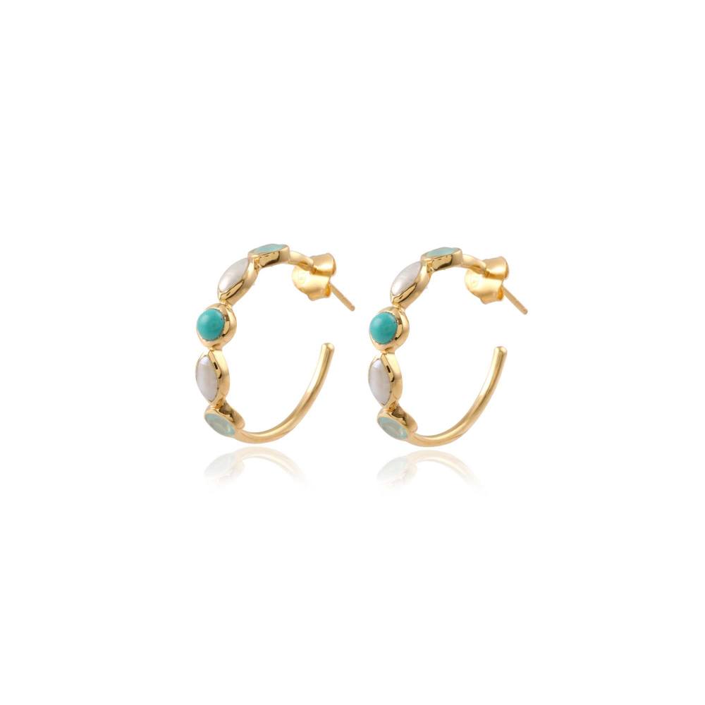Elegant Multi Gemstone Silver Earring made with 925 Sterling Silver for Women
