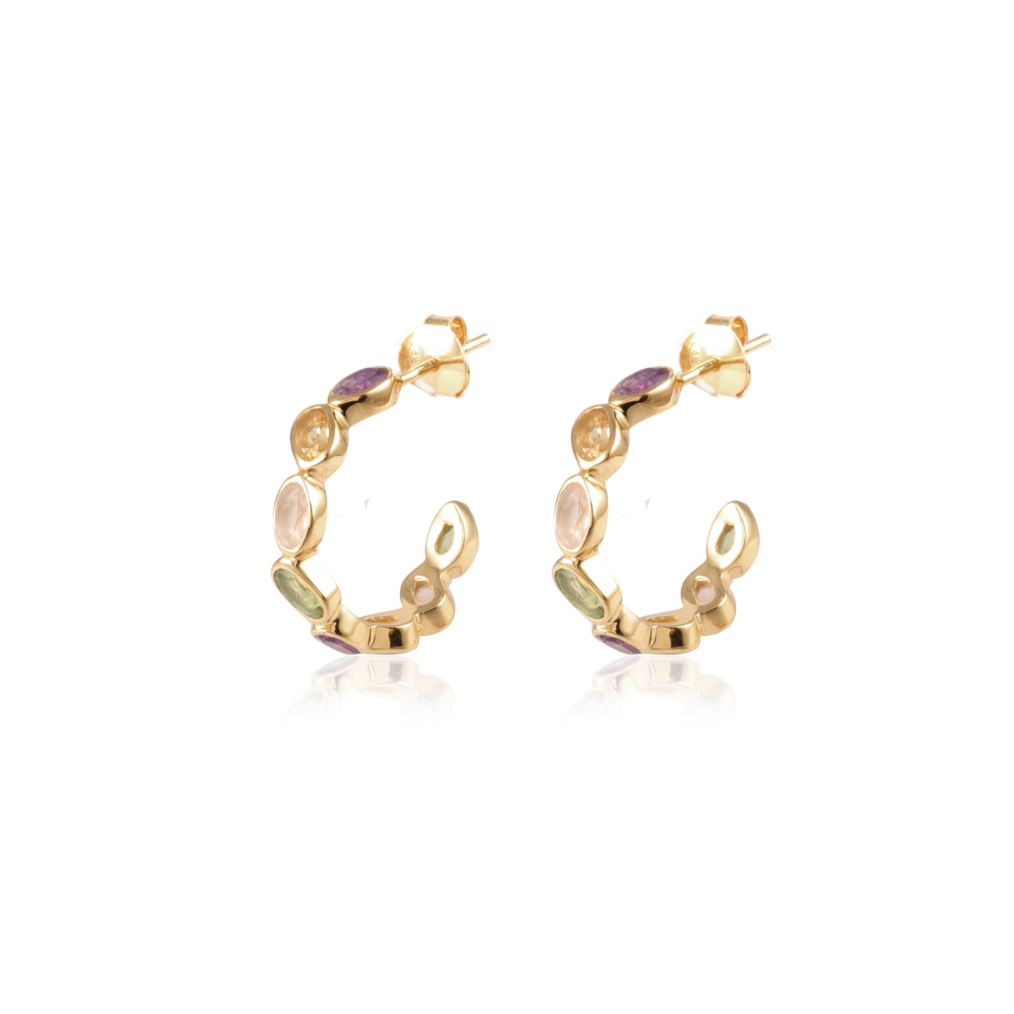 Elegant Multi Gemstone Silver Earring made with 925 Sterling Silver for Women