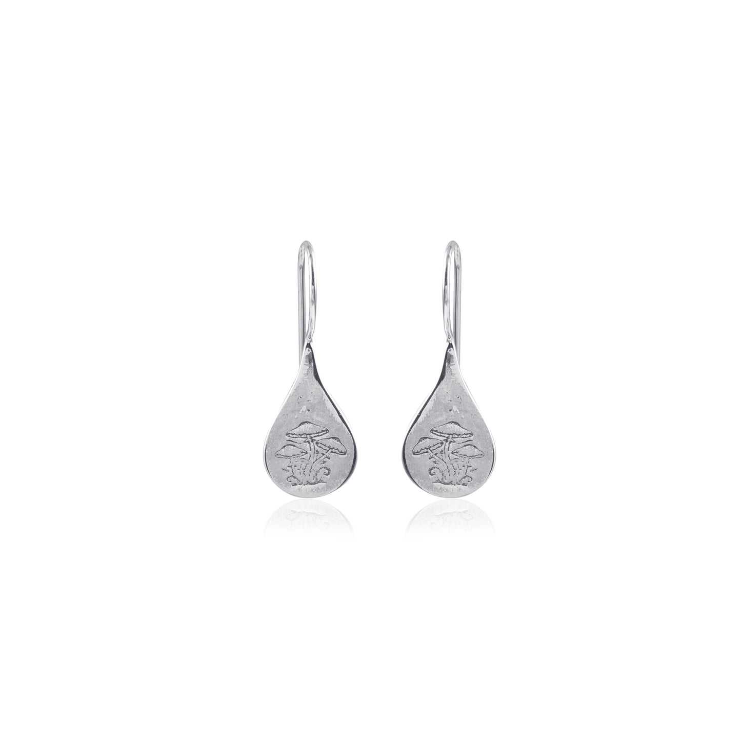 Handcrafted Silver Engraved Teardrop Dangle Jewellery for Women and Girls Earring
