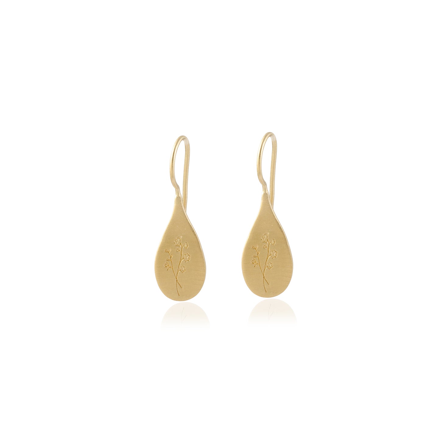 Elegant Teardrop Leaf Drop Earring in Gold Tone Earring