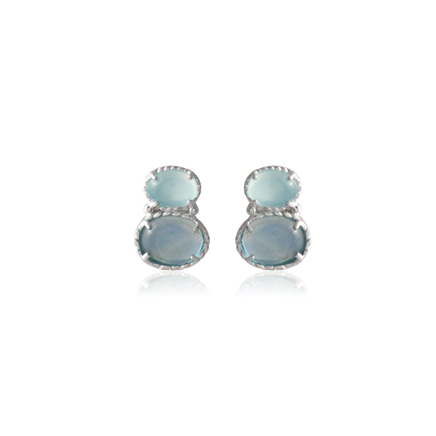 Elegant Oval Shape Gemstone Earring made with 925 Sterling Silver