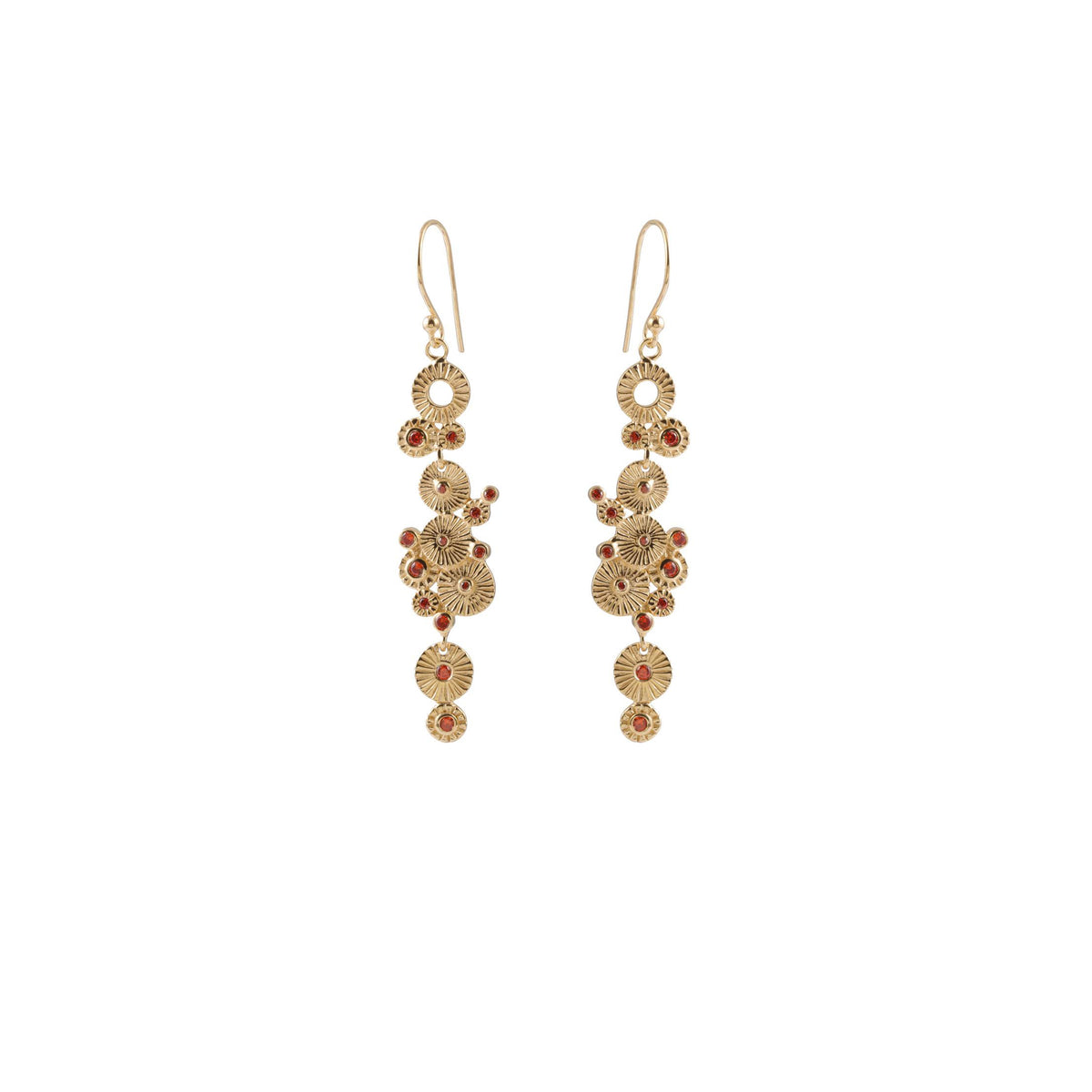 Elegant Gemstone Gold Platted Silver Earring for Women