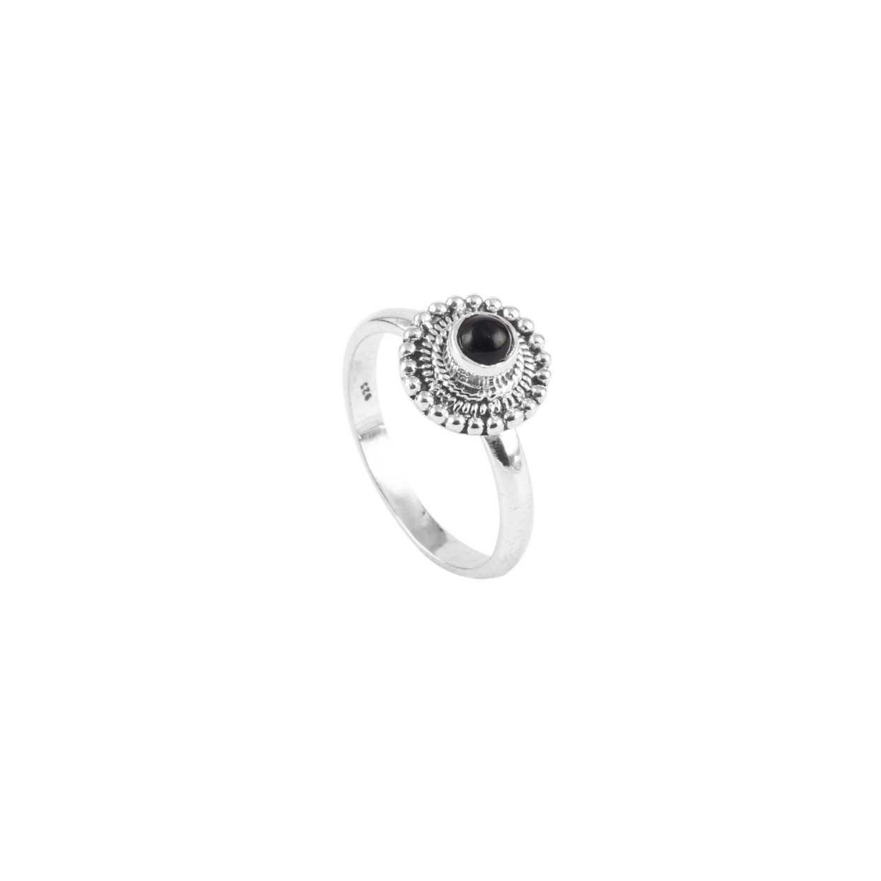 925 Sterling Silver Ethnic Single Stone Silver Ring