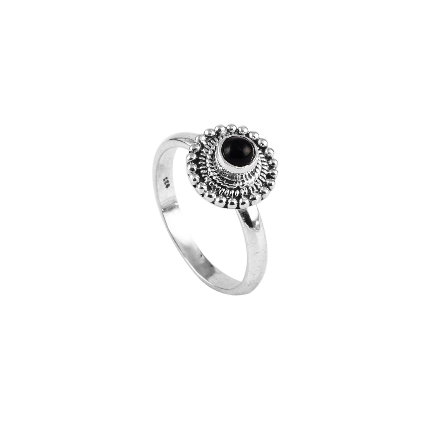 Ethnic Black Onyx Gemstone Silver Earring made with 925 Sterling Silver for Women