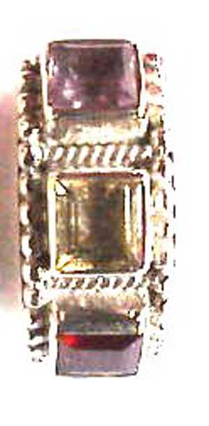 925 Sterling Silver Multi Stone Silver Ring