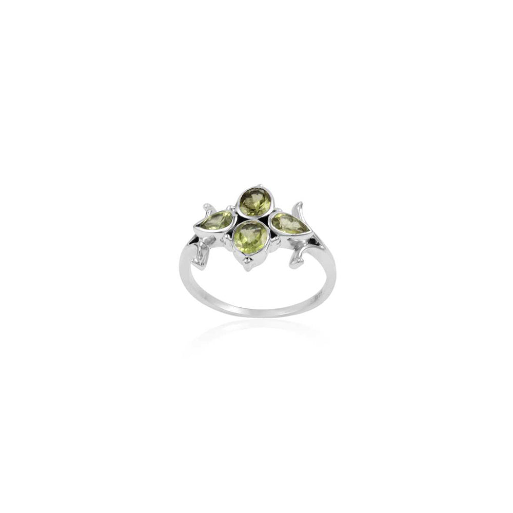 925 Sterling Silver Multi Gem Stones Silver Ring