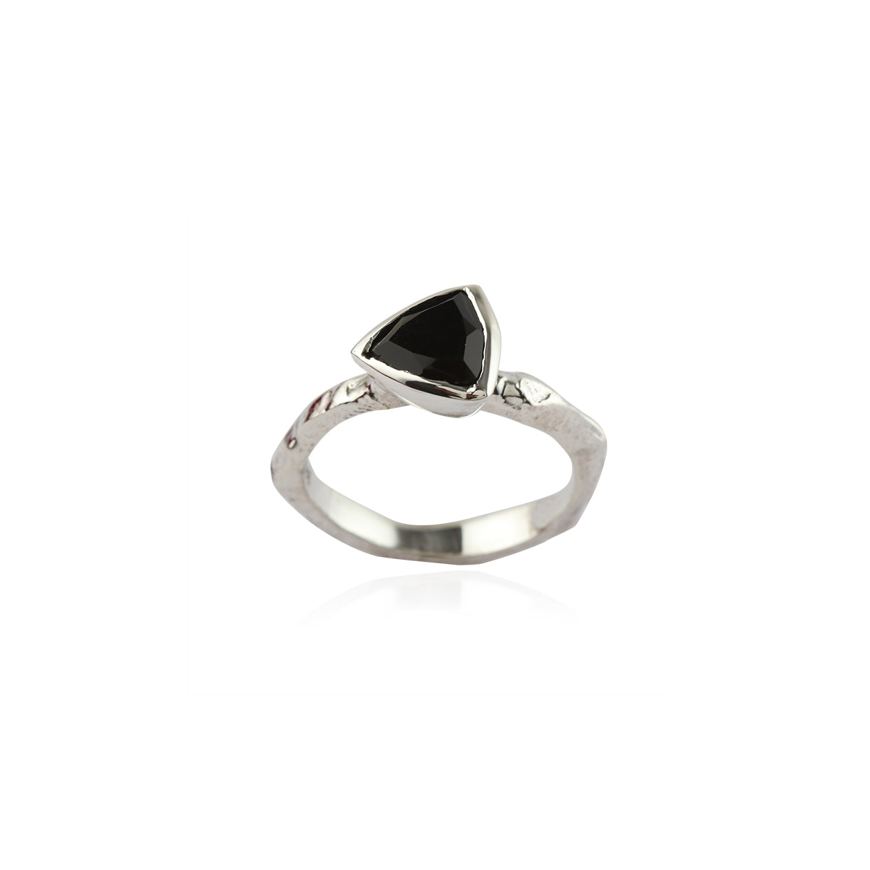 925 Sterling Silver Triangle Stone Silver Ring