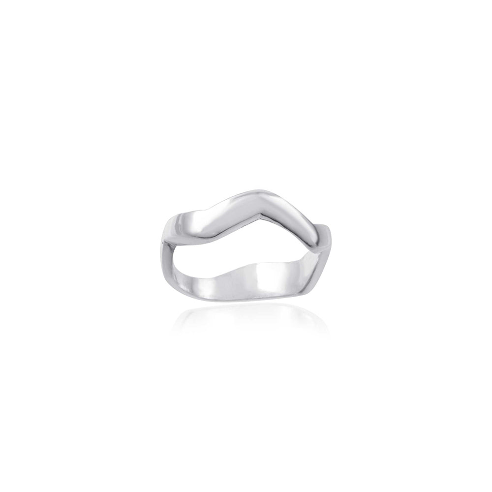 Modern Plain Silver Ring with 925 Sterling Silver