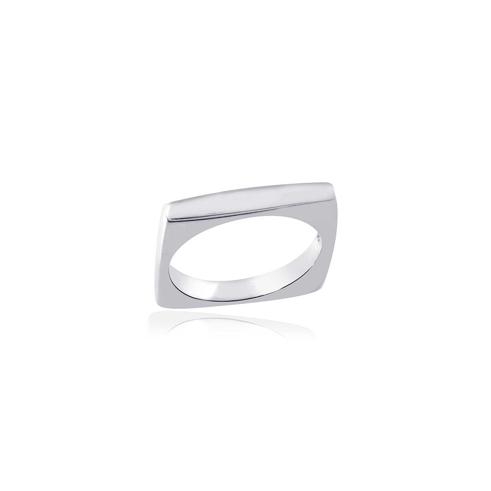 925 Sterling Silver Cubic Plain Silver Ring