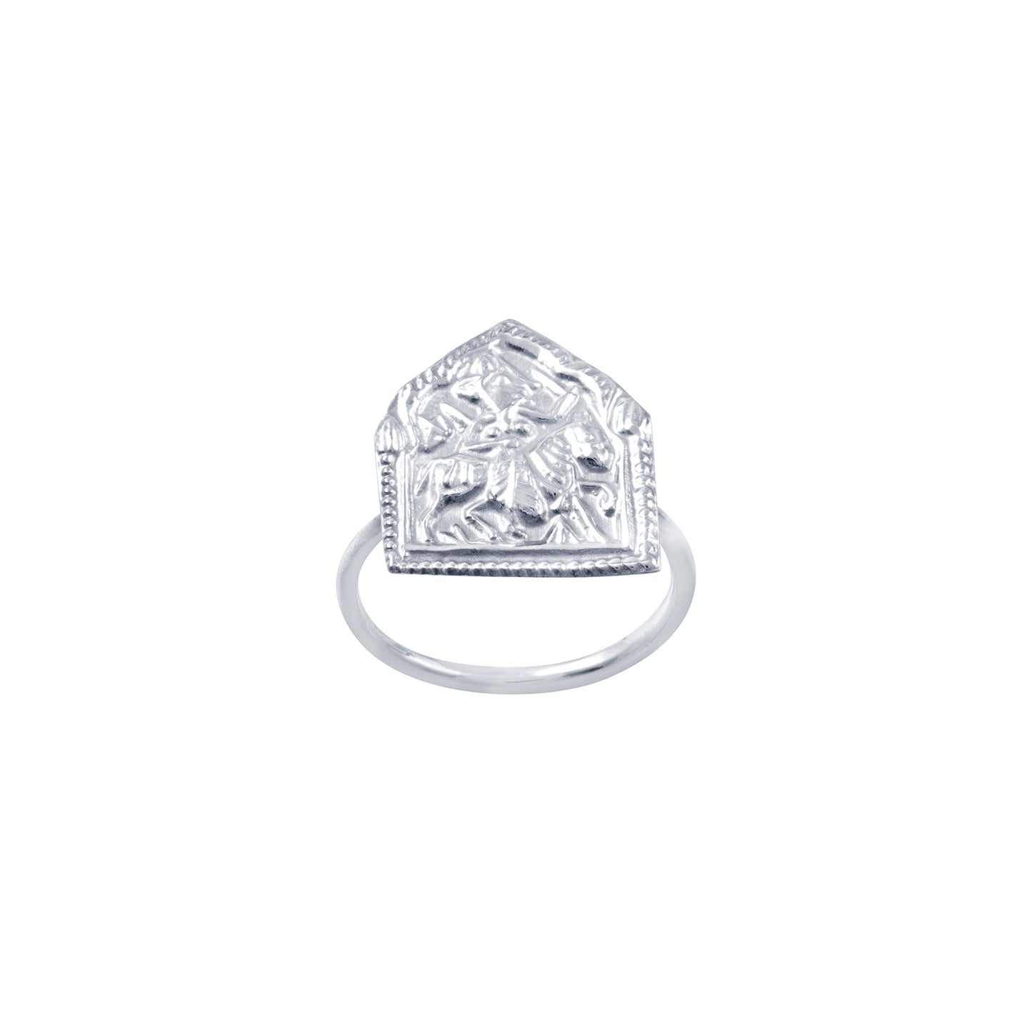 Handcrafted Ethnic Silver Ring With 925 Sterling Silver