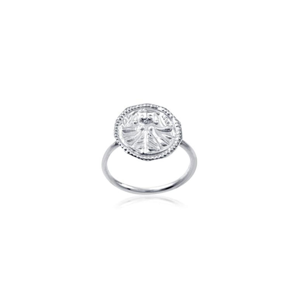 Ethnic Carved Plain Silver Ring with 925 Sterling Silver