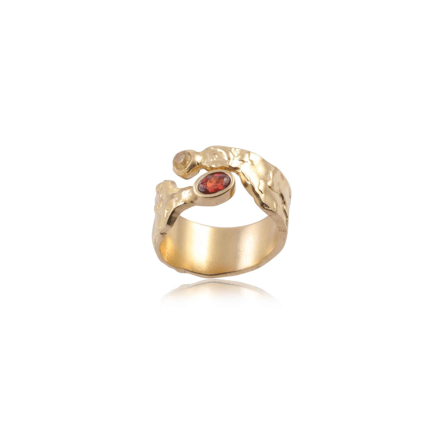 Studded Multi Stone Silver Ring with 925 Sterling Silver