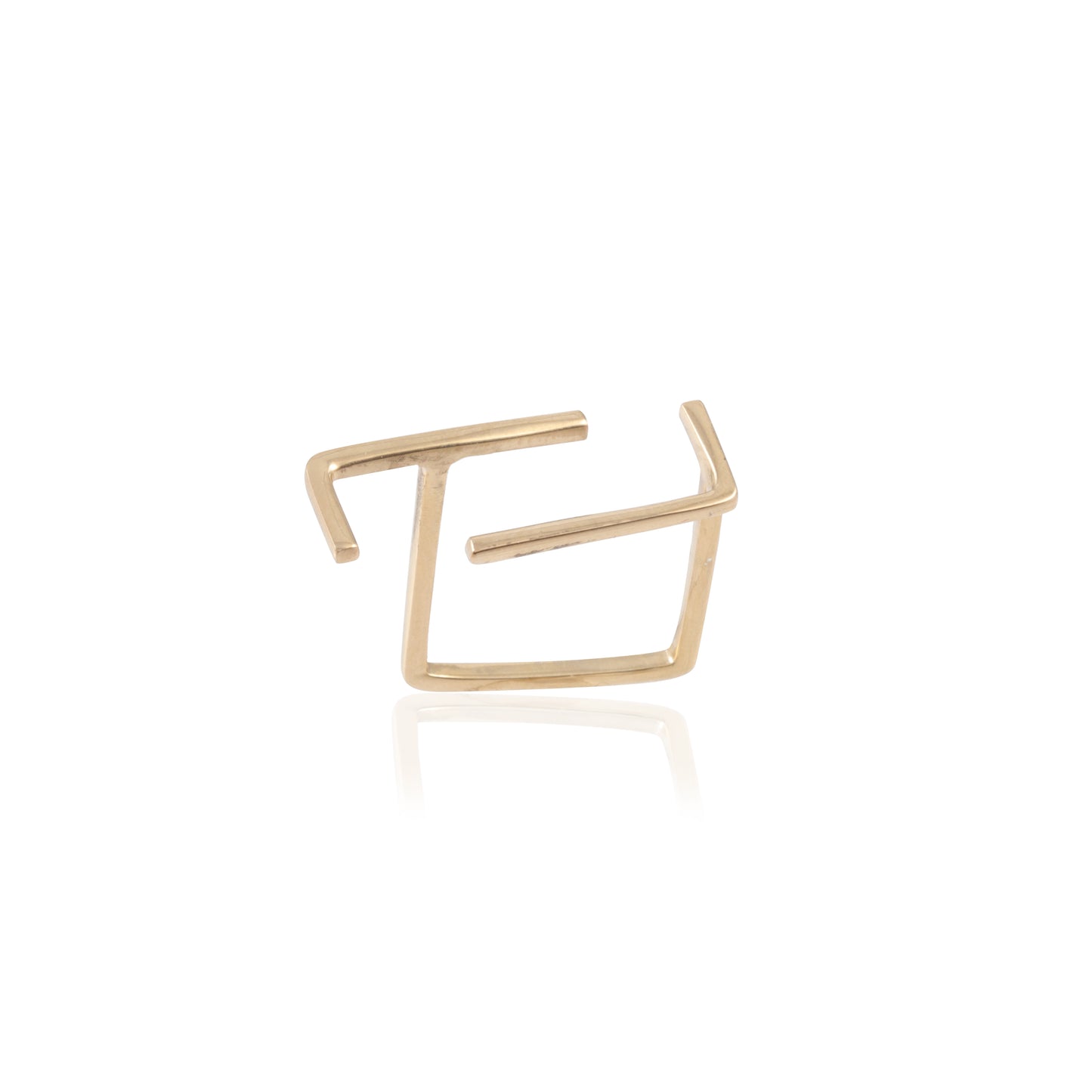 Modern Style Gold Platted Silver Ring with 925 Sterling Silver