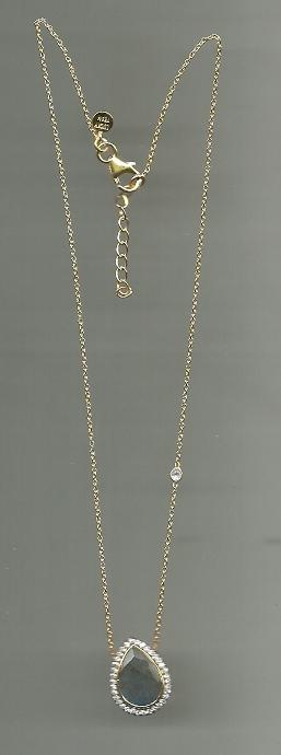 Multi Gem Stones Silver Necklace with 925 Sterling Silver