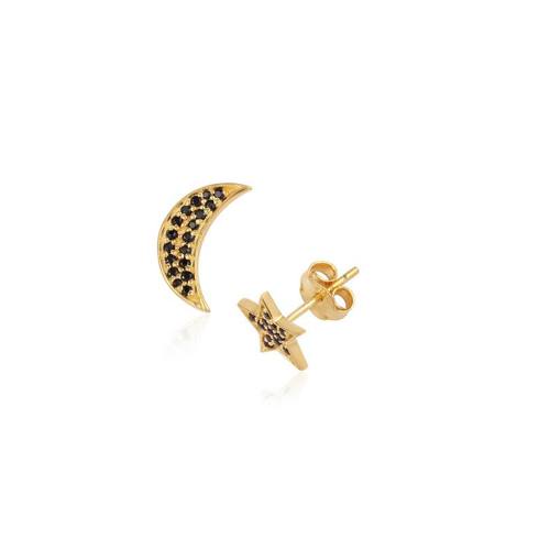 Star & Moon Shape Multi Stone Earring made with 925 Sterling Silver