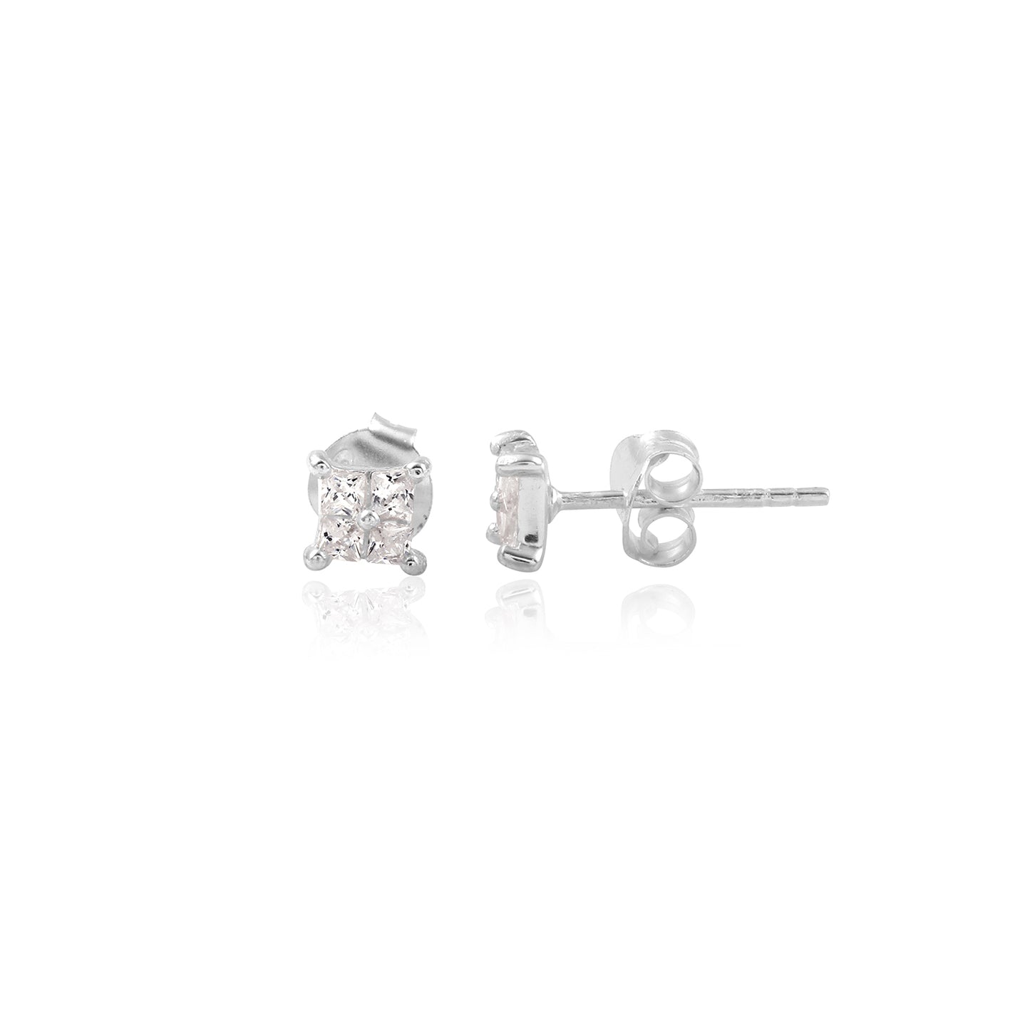 Silver Finish Minimalist Everyday Jewellery Texture Round Stud Silver Earring