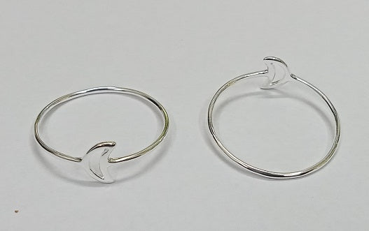 Moon Symbol Silver Ring With 925 Sterling Silver