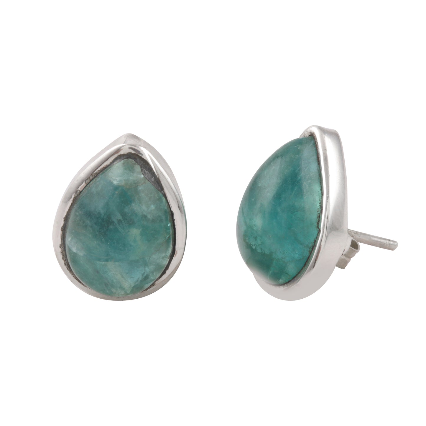 Bazel Gemstone Silver Earring made with 925 Sterling Silver
