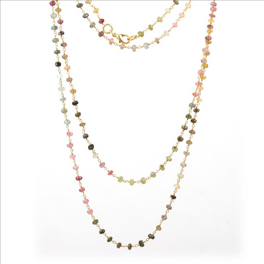 Beads Gemstone Necklace with 925 Sterling Silver