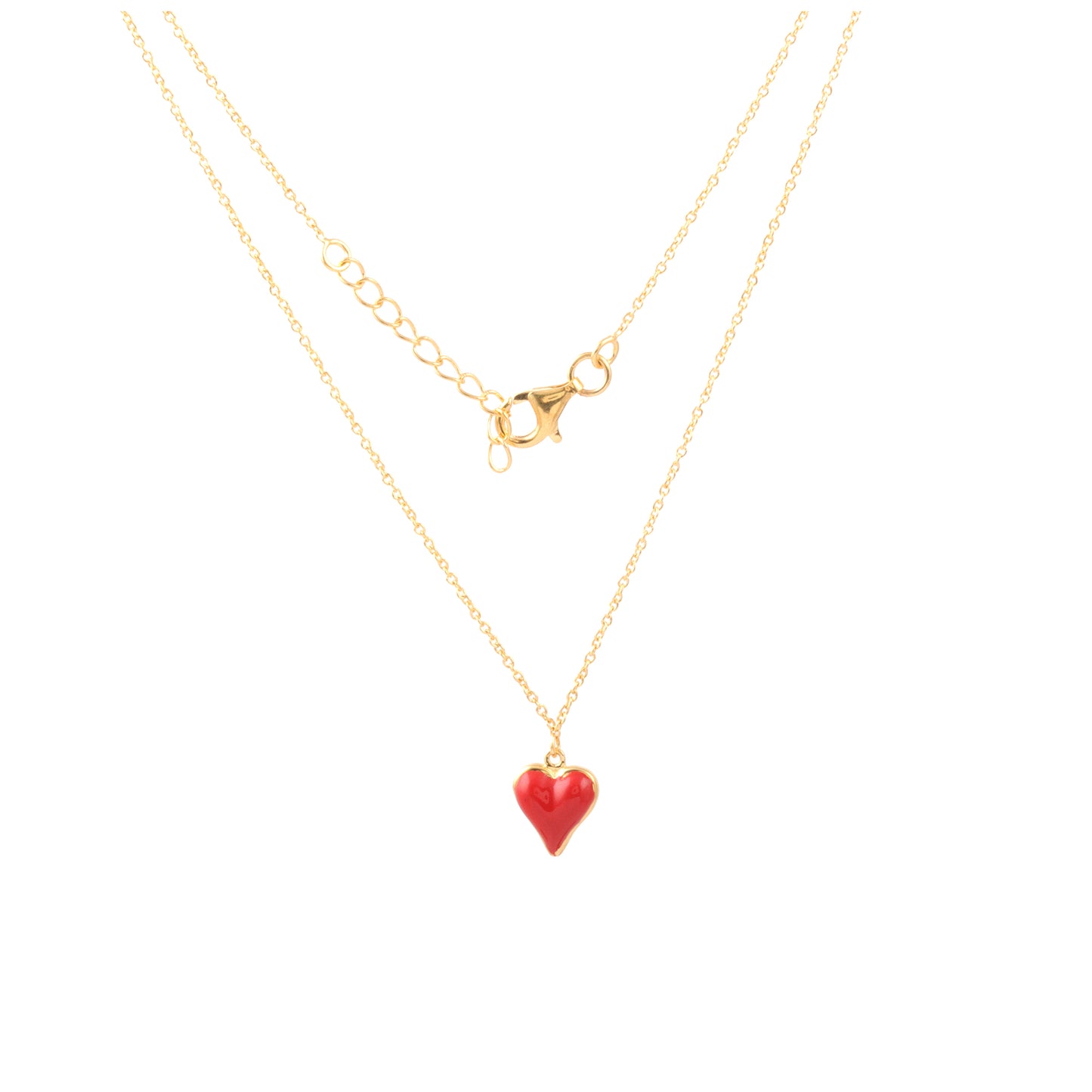 Heart Shape Enamel Necklace with 925 Sterling Silver