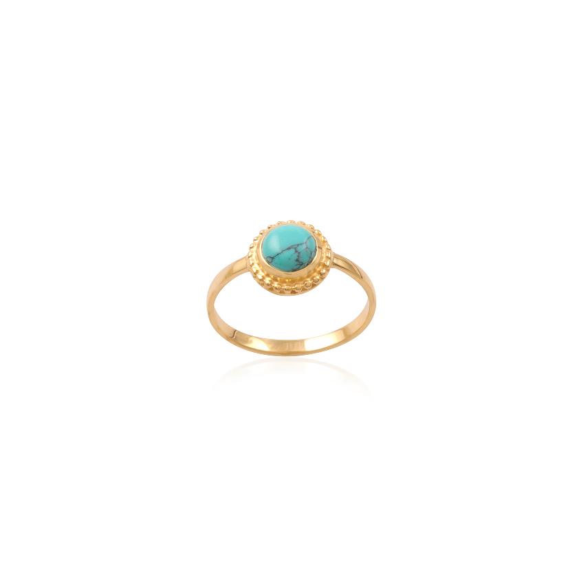 Elegant Turquoise  Stone Silver Ring with 925 Sterling Silver