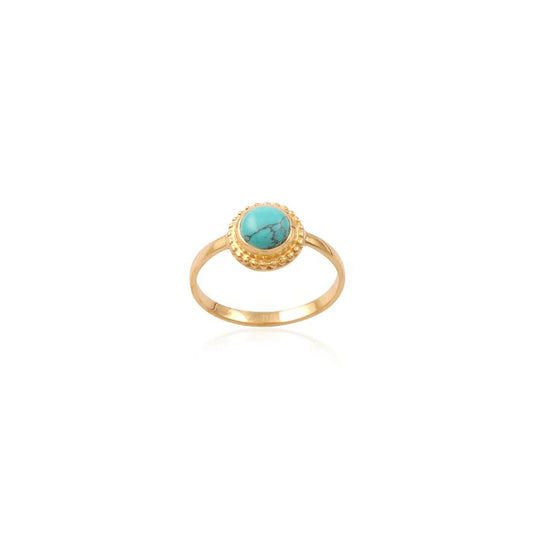 Elegant Turquoise  Stone Silver Ring with 925 Sterling Silver
