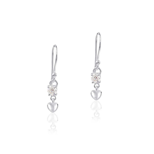 Heart Stone Studded Earrings made with 925 Sterling Silver  for Women