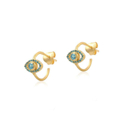 925 Silver  Hoop Stone Stud Earring