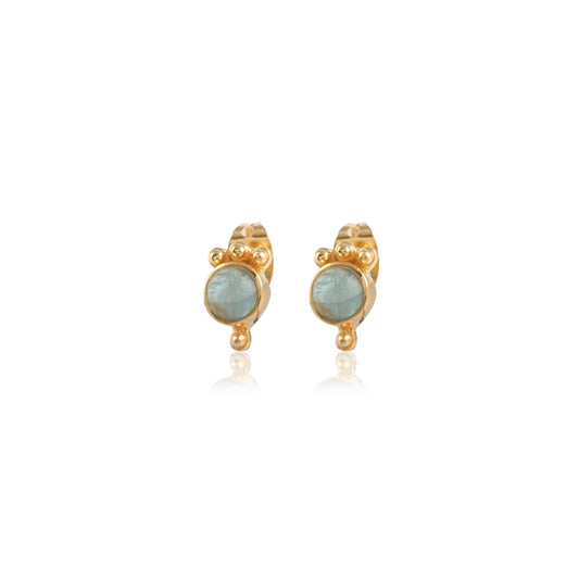 Lapis Gemstone Gold Platted Silver Earring for Women