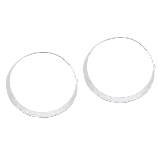 925 Sterling Silver Plain Hoops Earring