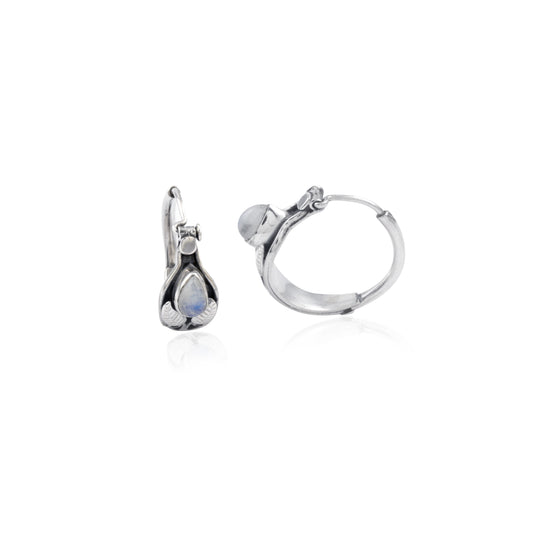 925 Sterling Siver Rainbow Moonstone Earring