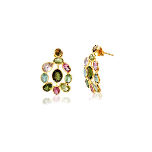 925 Silver Multi Gemstone Earring