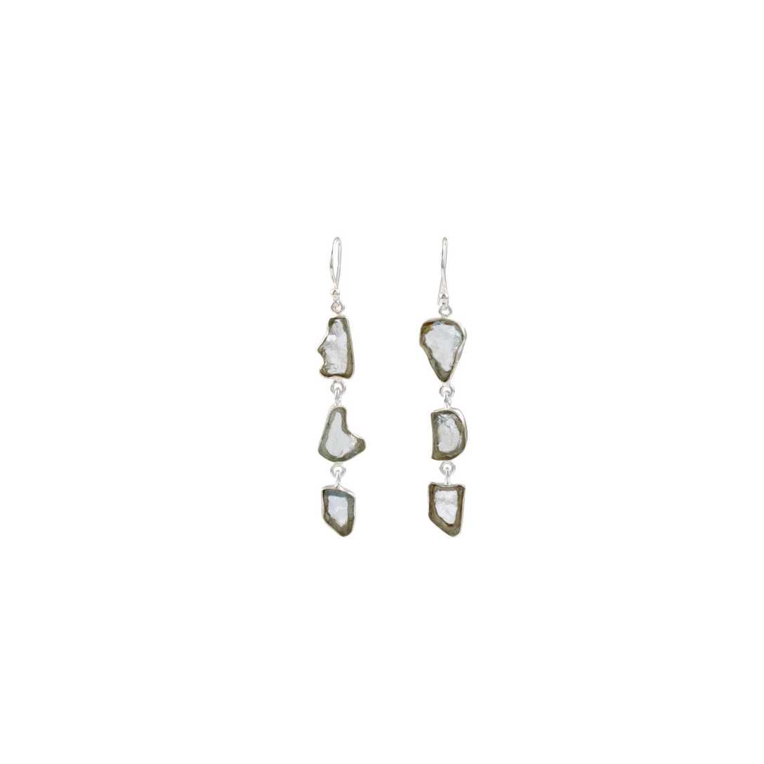 Bazel Multi Gemstone drop Earring made with 925 Sterling Silver