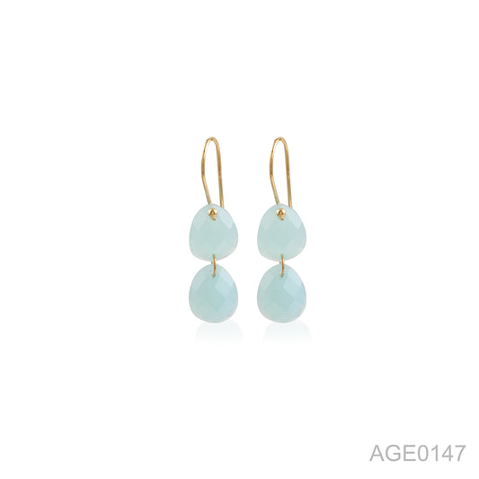Multi Gemstone Gold Shiny Silver Earring