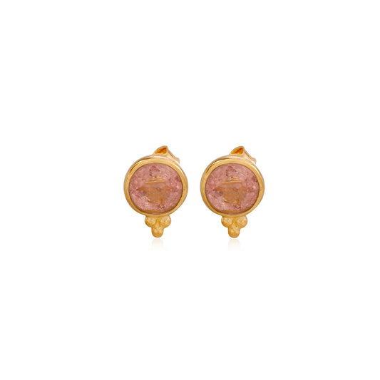 925 Sterling Silver Sunstone Stud Earring