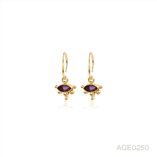 Modern Design Gemstone Hoops Earring Made with 925 Sterling Silver for Women