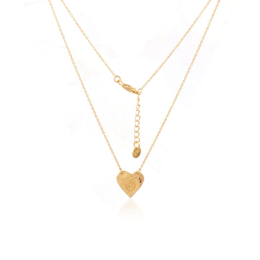 Heart Silver Multi Cz Stone Necklace