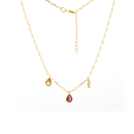 Natural Gemstone Necklace with 925 Sterling Silver