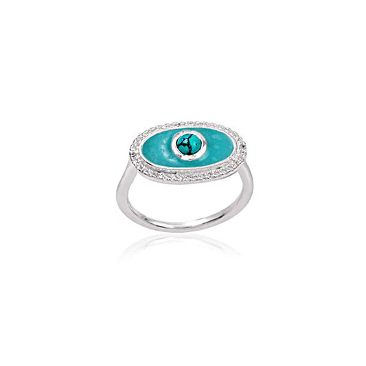 925 Sterling Silver Multi Gem Stone  Silver Ring
