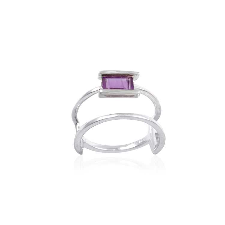 925 Sterling Silver Single Stone Silver Ring