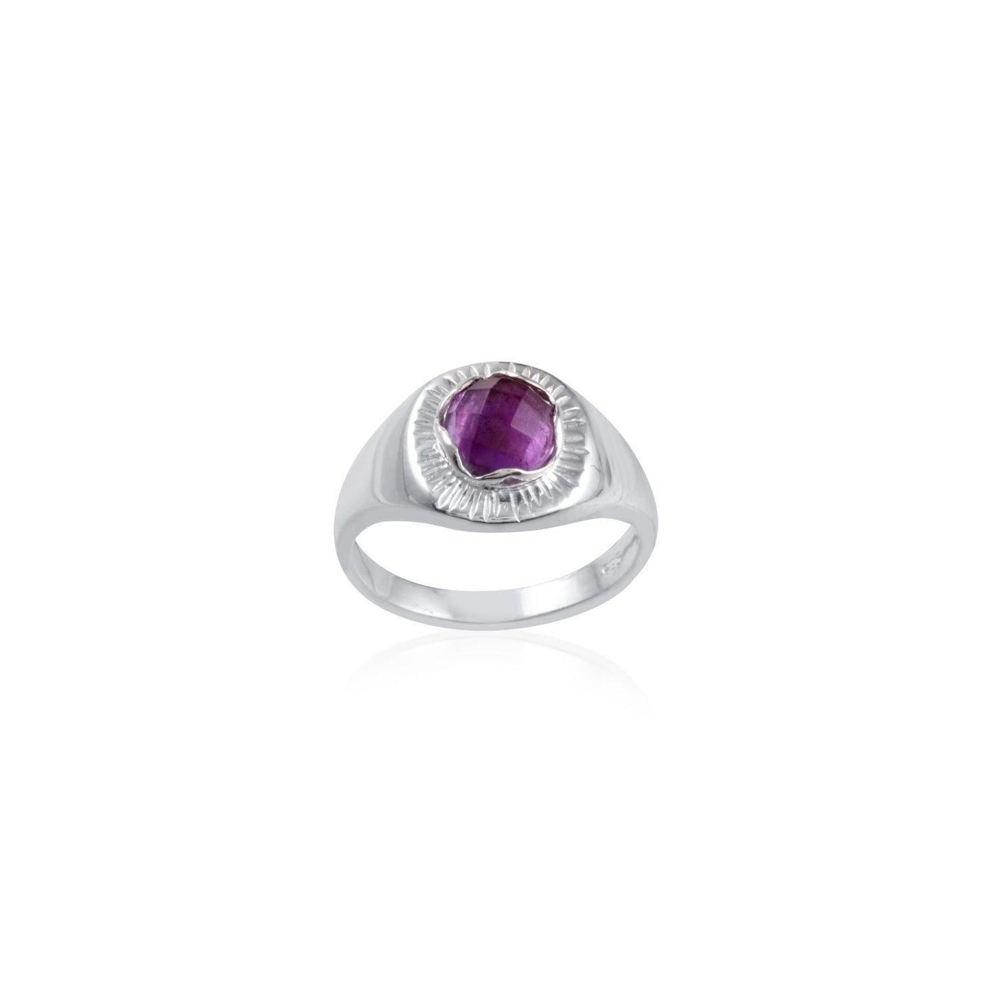 925 Sterling Silver Ring With Rose Quartz Gemstone