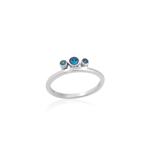 Silver Multi Gemstone Ring