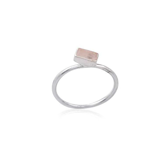 Silver Single Stone Ring