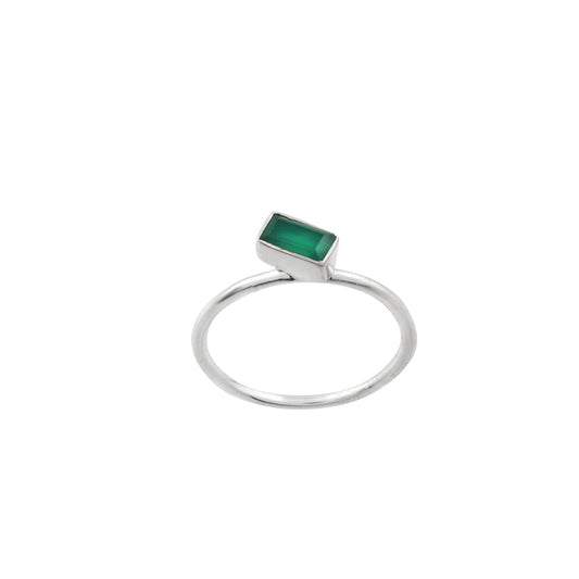 Silver Single Stone Ring