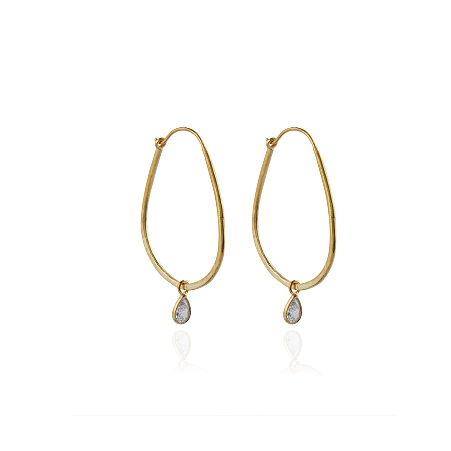 Stylish Gemstone Hoops Silver Earring Made with 925 Sterling Silver