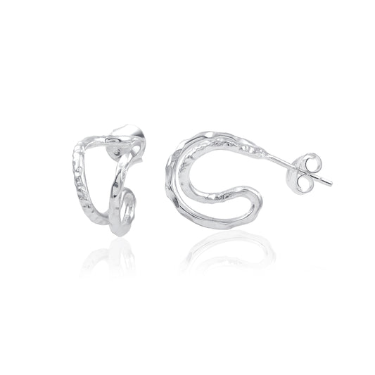 Modern Design Shiny Silver Earring made with 925 Sterling Silver