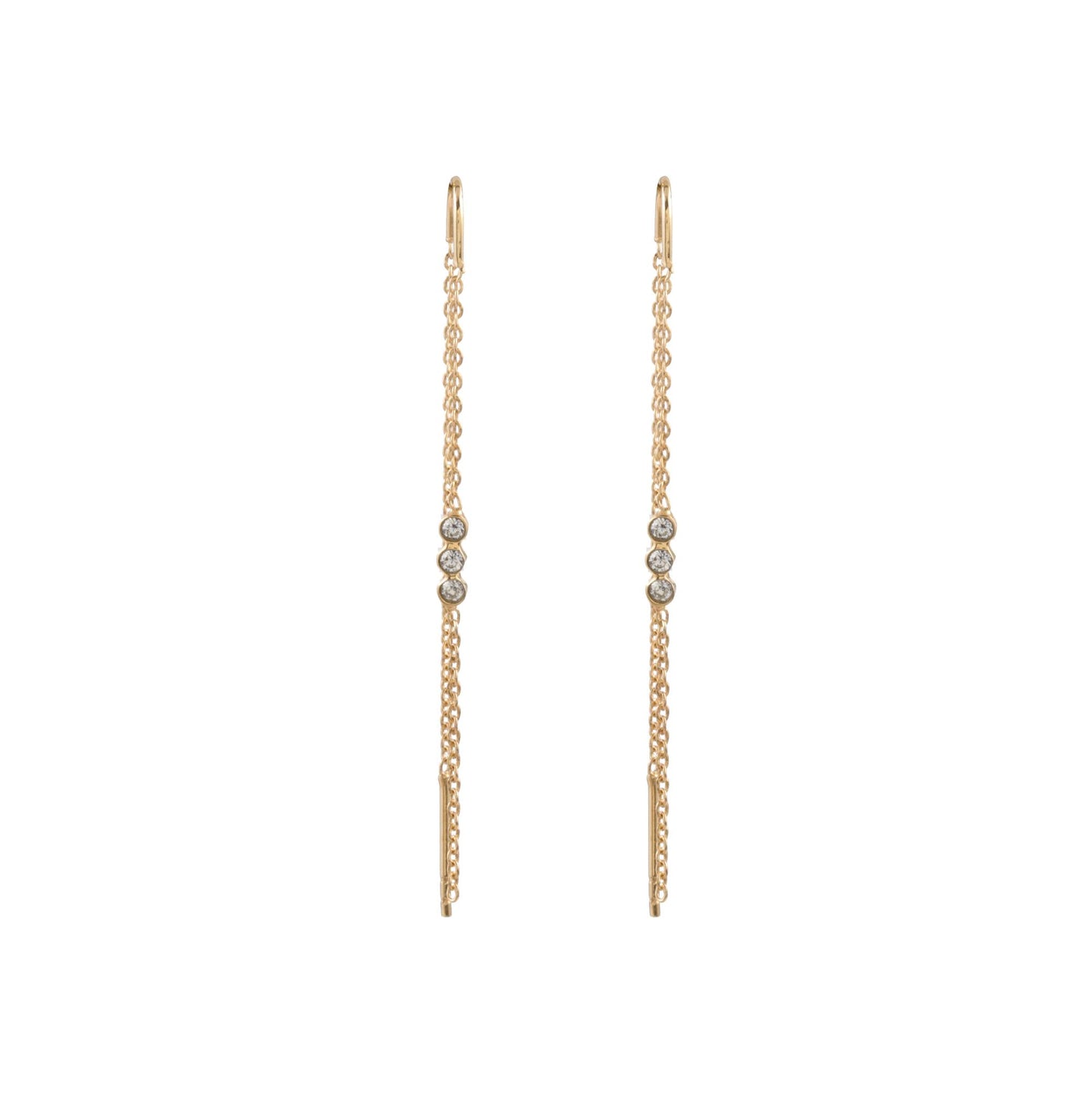 925 Sterling Silver Gemstone Chain Earring for Women